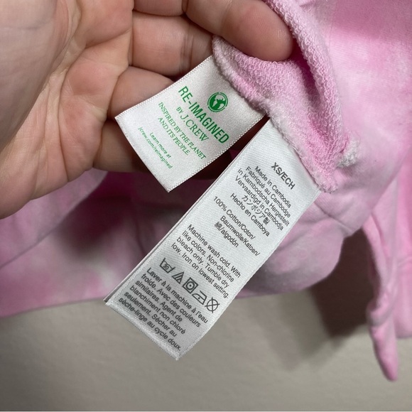 J. Crew Tie Dye Crop Top Crew Neck - Pink - XS - Picture 5 of 6